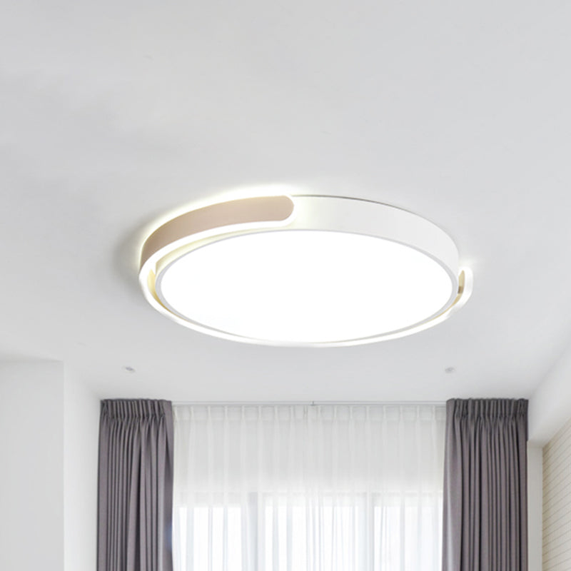 Modern Led Flush Ceiling Light With Acrylic Shade In Black/White/Champagne 15’/19’/23’