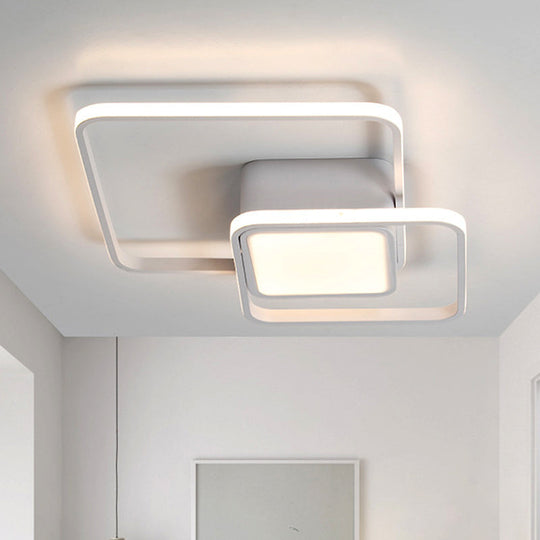 Modern Led Acrylic Ceiling Light - Square And Block Design 18/21.5/25.5 Wide Flush Mount