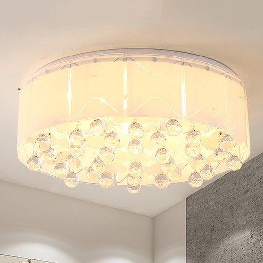 Modernist Crystal Flush Mount Lighting With Multi Lights - 18/19.5 Wide White Led Fixture / 19.5