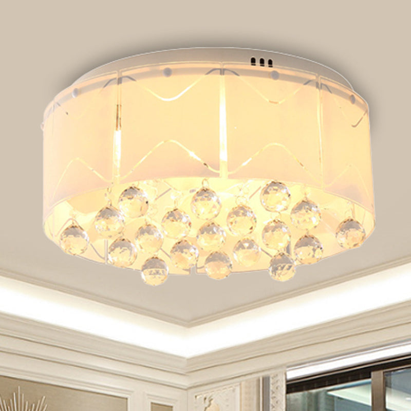 Modernist Crystal Flush Mount Lighting With Multi Lights - 18/19.5 Wide White Led Fixture / 18