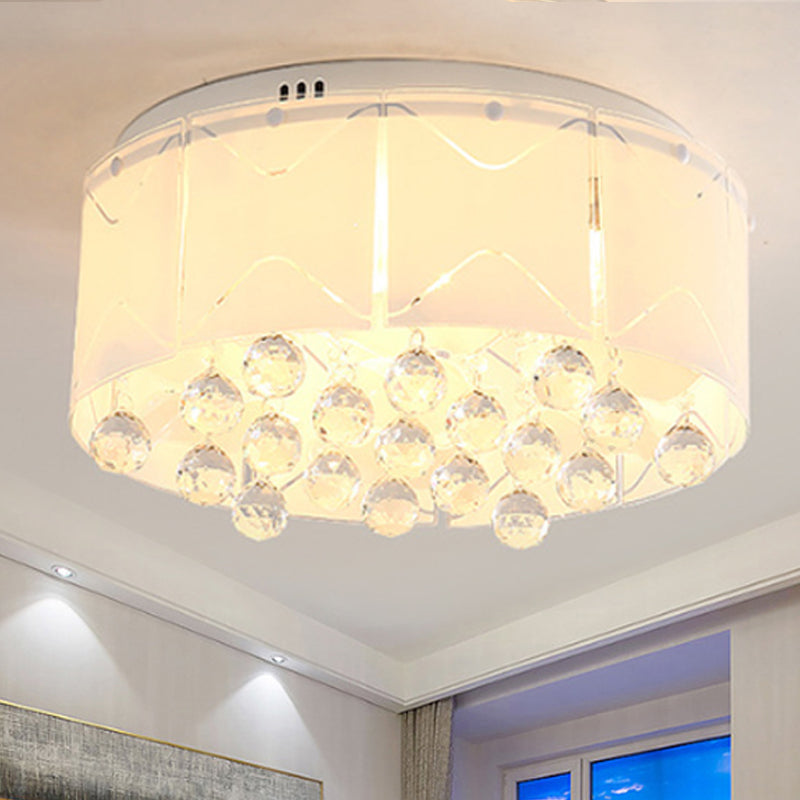 Modernist Crystal Flush Mount Lighting With Multi Lights - 18’/19.5’ Wide White Led Fixture