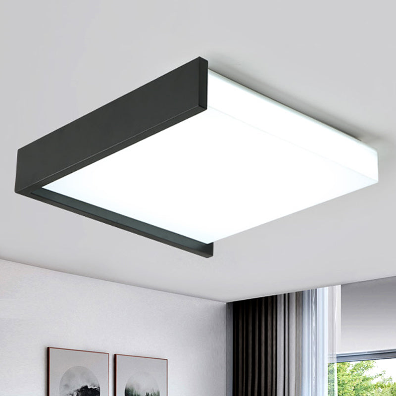 Led Flush Ceiling Light For Bedroom - 16’/19.5’ Wide Black/White With Warm/White And Brick
