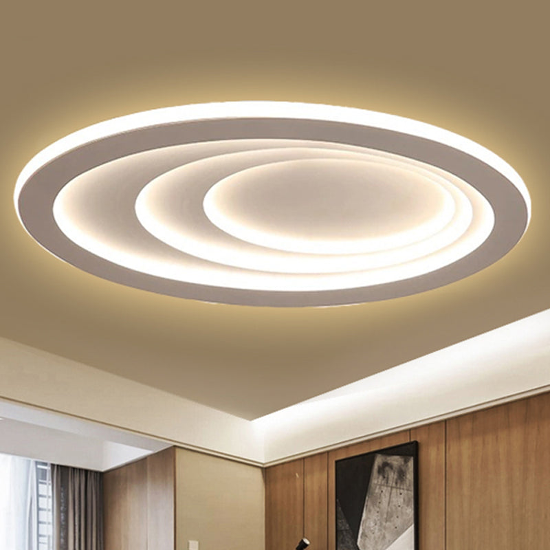 Modern Oval Living Room Ceiling Lamp - Acrylic Led Flush Mount Adjustable Width