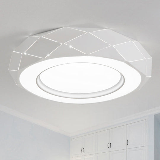 Minimalistic Acrylic Shade Led Ceiling Light In White 11/19.5/24.5 Wide