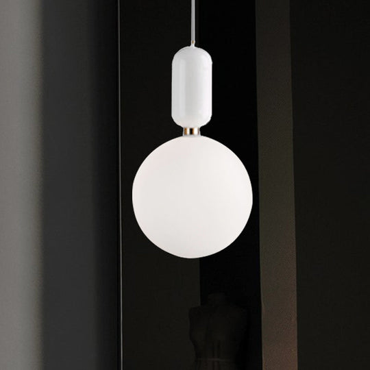 Modern Black/Gold/White Ball Pendant Light With Milky Glass Led - 1 6’/8’/12’ Wide Ceiling Fixture