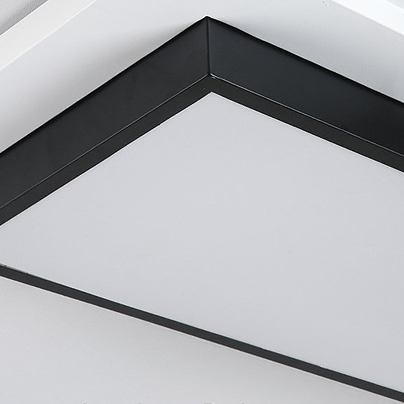 Modernist Led Flush Mount Lamp Black & White 21.5’/35.5’ Wide Metal Ceiling Fixture For Living