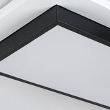 Modernist Led Flush Mount Lamp Black & White 21.5/35.5 Wide Metal Ceiling Fixture For Living Room