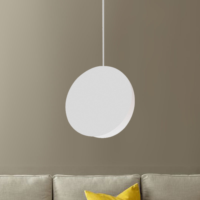 8/12W Modern Nordic Style Metal Pendant Lamp - 1 Light Black/Grey/White White / 8