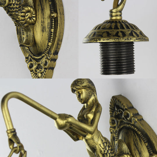 Baroque Grid Patterned Sconce Lighting - White/Blue Glass Wall Mounted Light Fixture For Hallway