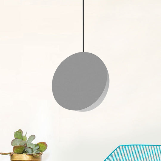 8/12W Modern Nordic Style Metal Pendant Lamp - 1 Light Black/Grey/White