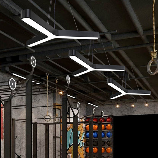 Modern Y-Shaped Led Pendant Light For Gymnasium Ceiling