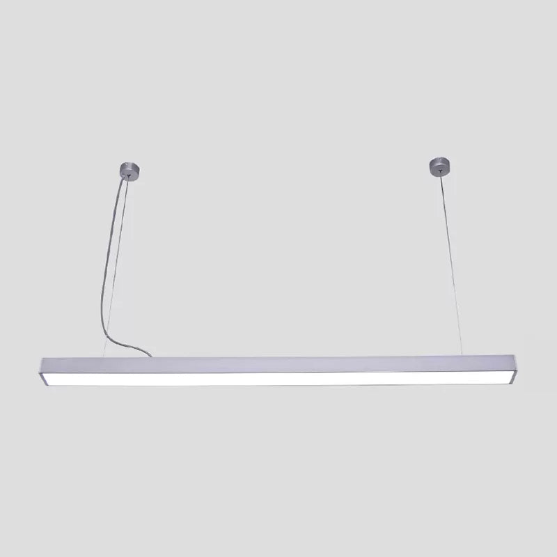 Sleek Acrylic Bar Led Suspension Pendant Light For Office Spaces Silver / 23.5’