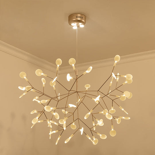 Bronze Acrylic Led Pendant Light: Designer Heracleum Chandelier For Living Room 63 / Warm