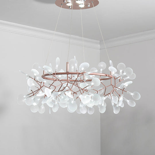 Bronze Acrylic Led Pendant Light: Designer Heracleum Chandelier For Living Room 108 / White