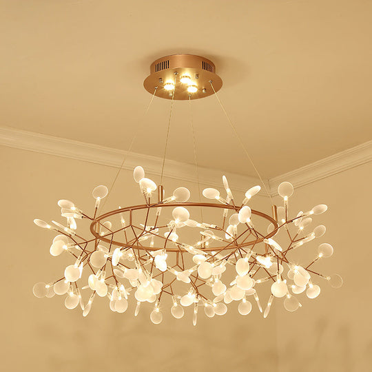 Bronze Designer Led Heracleum Chandelier: Acrylic Living Room Pendant Light Fixture 108 / Warm