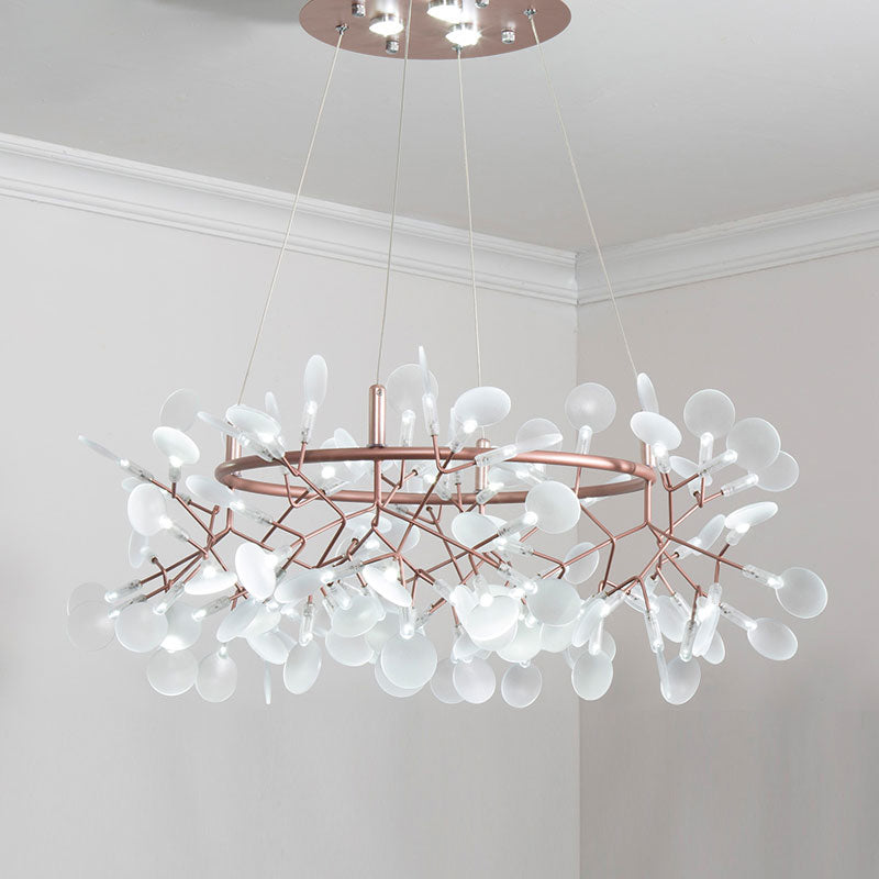 Bronze Acrylic Led Pendant Light: Designer Heracleum Chandelier For Living Room 138 / White