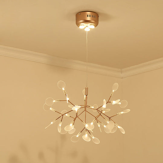 Bronze Designer Led Heracleum Chandelier: Acrylic Living Room Pendant Light Fixture 30 / Warm