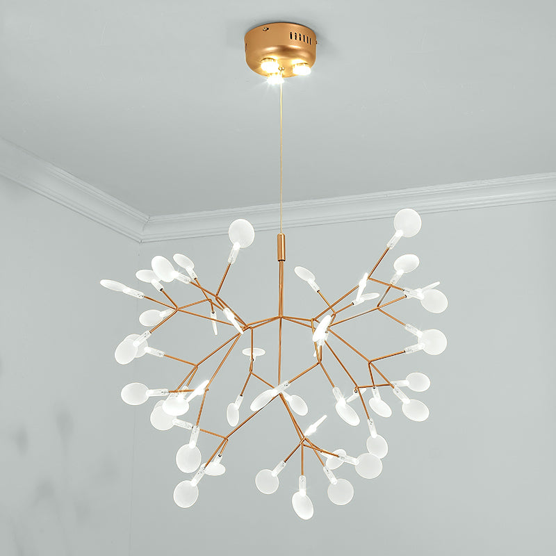 Bronze Designer Led Heracleum Chandelier: Acrylic Living Room Pendant Light Fixture 45 / White