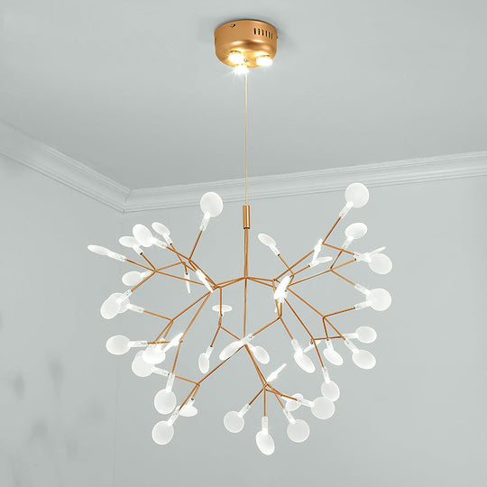 Bronze Acrylic Led Pendant Light: Designer Heracleum Chandelier For Living Room 45 / White
