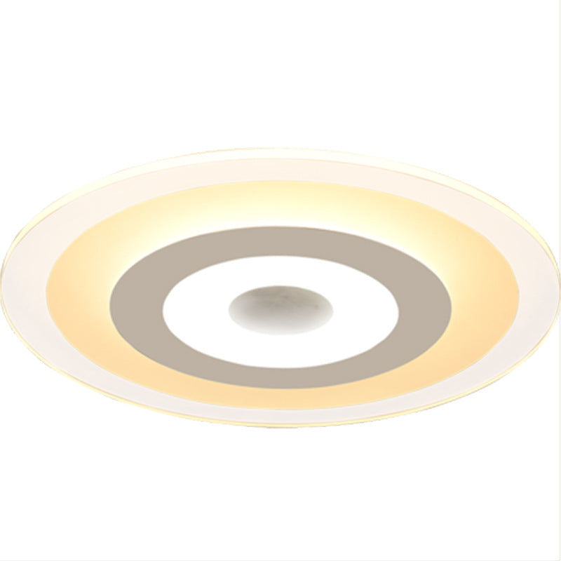 White Led Acrylic Ceiling Mounted Light - Flush Disk Shape Simple Style For Bedroom