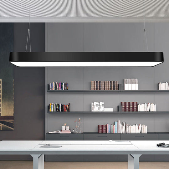 Modern Rectangle Led Pendant Light For Offices With Acrylic Diffuser