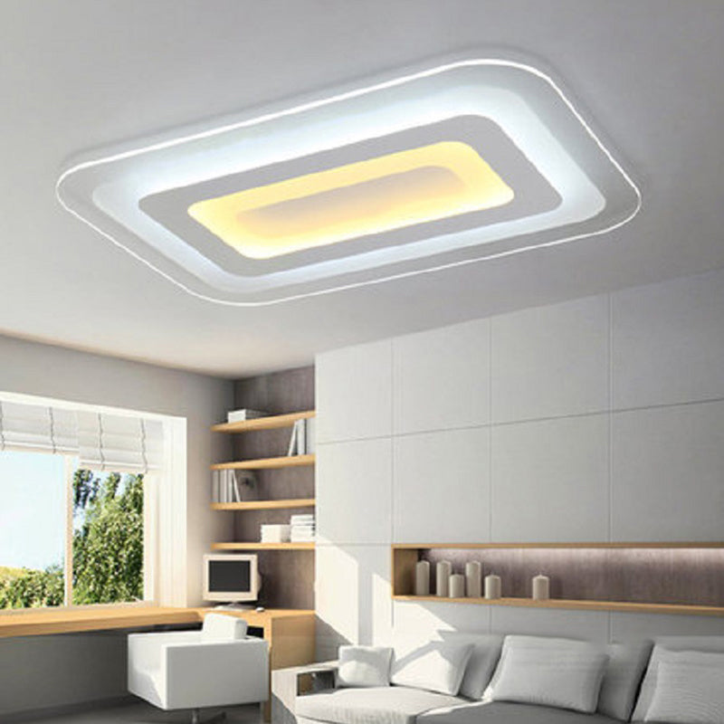 Sleek Surface Mounted Led Ceiling Light - Simplicity In White For Living Room / 35.5 Warm