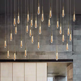 Clear Crystal Glass Suspension Pendant Light In Gold - Decorative Waterdrop Design Perfect For