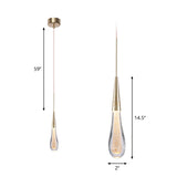 Clear Crystal Glass Suspension Pendant Light In Gold - Decorative Waterdrop Design Perfect For