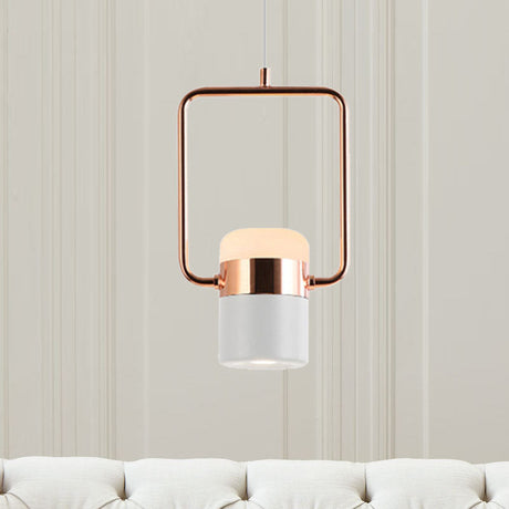 Margaret - Modern Black/White Cylinder Pendant Lamp Led Steel And Glass Hanging Lighting With