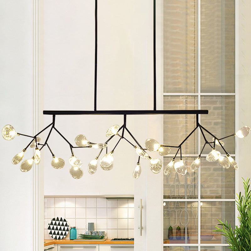 Nordic 27-Light Tree Branch Glass Pendant Lamp For Dining Room - Island Ceiling Light