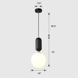 Milky Glass Ball Pendant Lamp - Simplicity 1-Bulb Lighting Fixture For Living Room