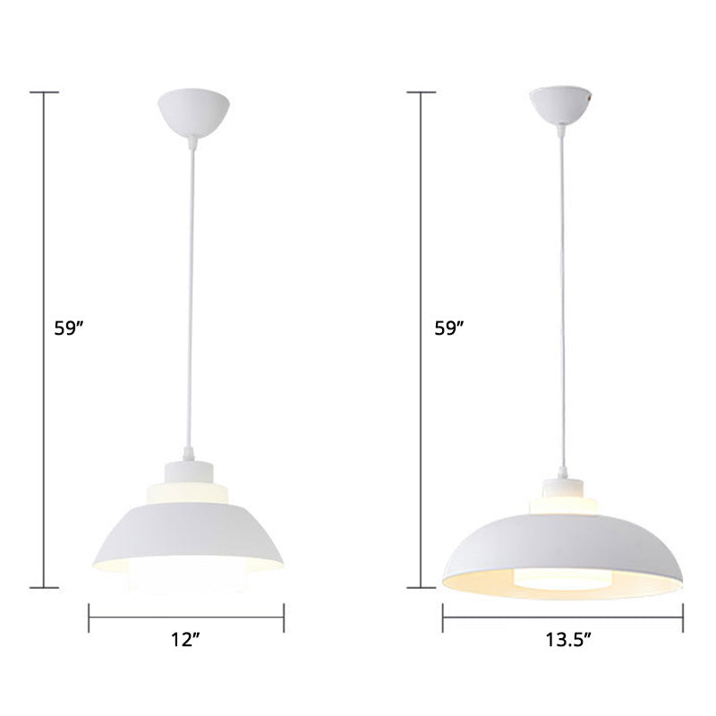 Macaron Single-Bulb Aluminum Ceiling Pendant Light With Acrylic Shade