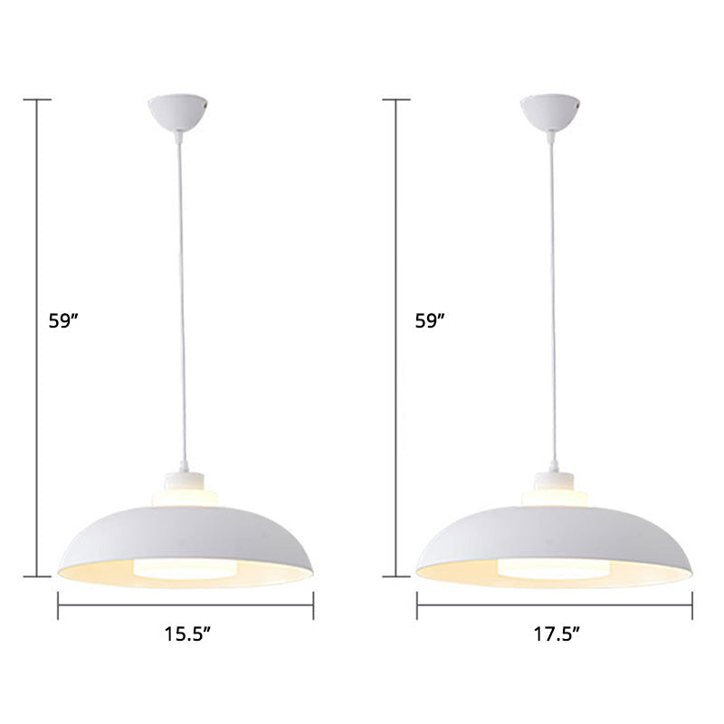 Macaron Single-Bulb Aluminum Ceiling Pendant Light With Acrylic Shade