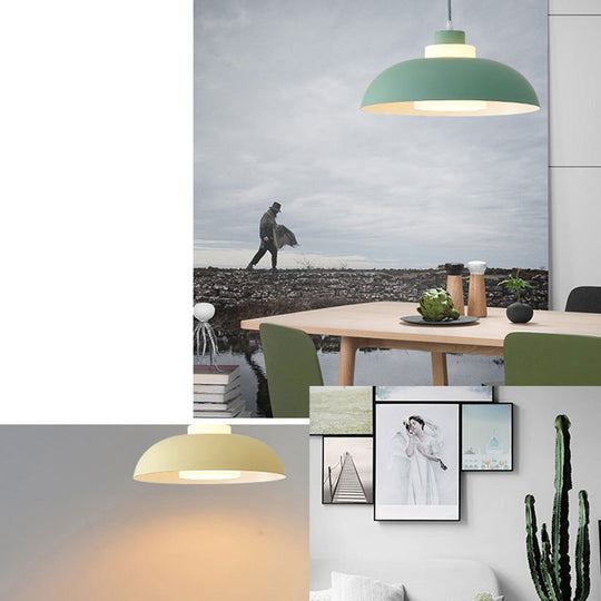 Macaron Aluminum Pendant Lamp: Stylish Single-Bulb Ceiling Hang Light With Acrylic Shade