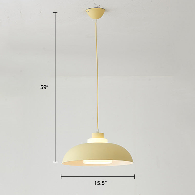 Macaron Aluminum Pendant Lamp: Stylish Single-Bulb Ceiling Hang Light With Acrylic Shade