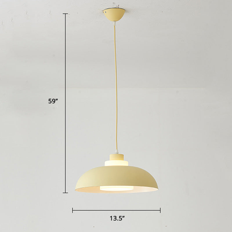Macaron Single-Bulb Aluminum Ceiling Pendant Light With Acrylic Shade