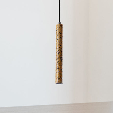 Nordic Cement Tube Pendant Light 1 Yellow/Blue/Green Hangs 12 Or 21.5H