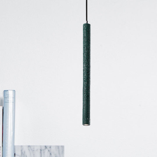 Nordic Cement Tube Pendant Light - 1 Yellow/Blue/Green 12’/21.5’H Green / 21.5’
