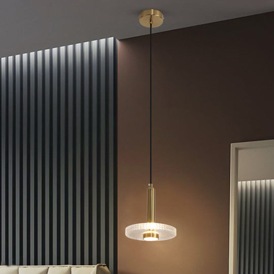 Sleek Acrylic Gold Led Ceiling Lamp - Perfect Bedroom Lighting