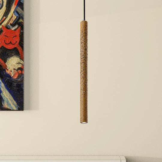 Nordic Cement Tube Pendant Light - 1 Yellow/Blue/Green 12’/21.5’H