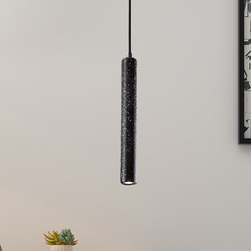 Nordic Style Concrete Pendant Light - 12’/21.5’H Tube 1 Black/White/Yellow Black / 12’