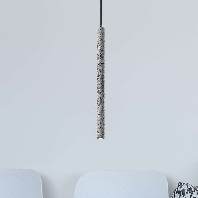 Nordic Style Concrete Pendant Light - 12’/21.5’H Tube 1 Black/White/Yellow White / 21.5’