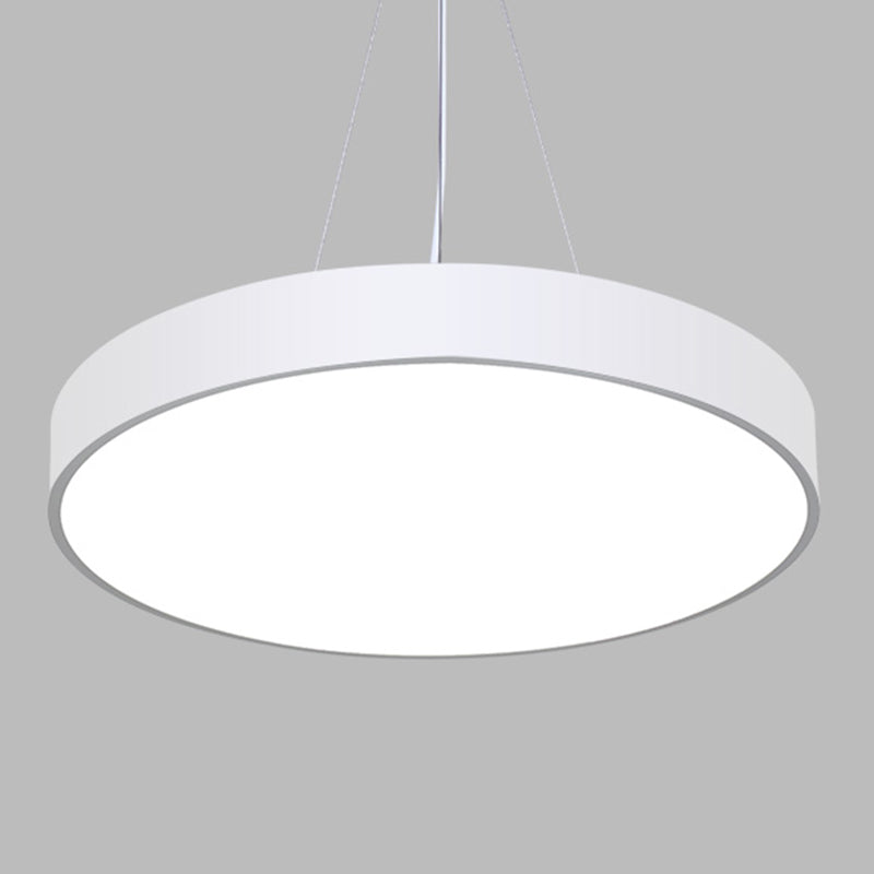Metallic Led Pendant Light: Simple Style For Office Spaces White / 16’