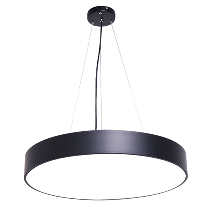 Metallic Led Pendant Light: Simple Style For Office Spaces Black / 16’
