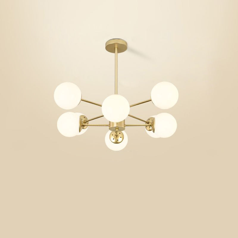Opal Glass Radial Chandelier - Postmodern Style Pendant Light For Living Room 8 / Gold