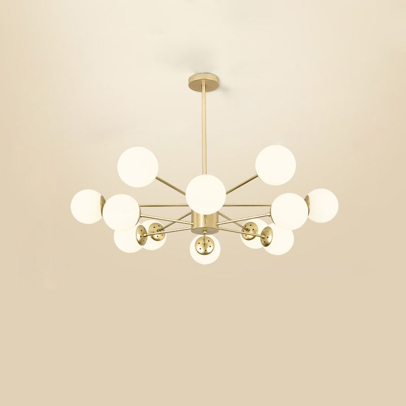 Opal Glass Radial Chandelier - Postmodern Style Pendant Light For Living Room 12 / Gold