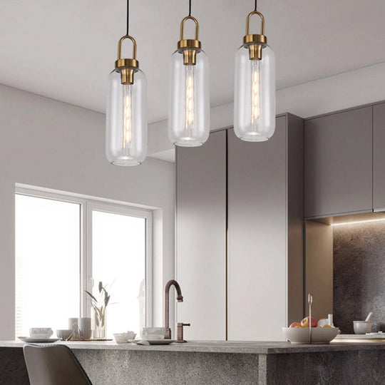 Minimalist Dining Room Pendant Light With Globe Glass Shade - 1 Head Ceiling Fixture Clear / 16