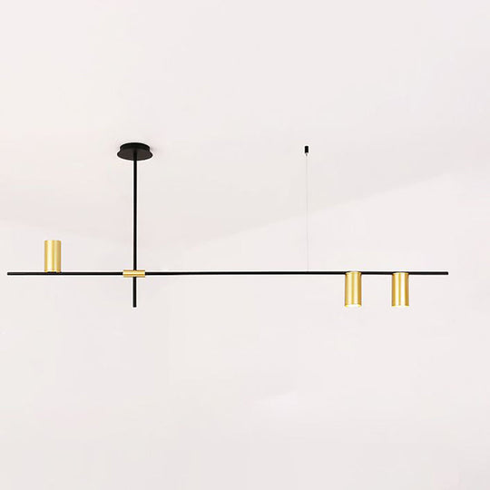 Modern Black And Gold Chandelier With Cross Arm Design – Stylish Living Room Hanging Light 3 /