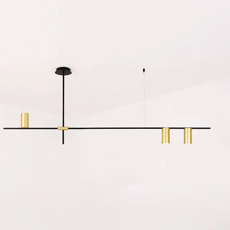 Postmodern Metal Cross Arm Chandelier In Black And Gold - Elegant Living Room Spotlight 3 /