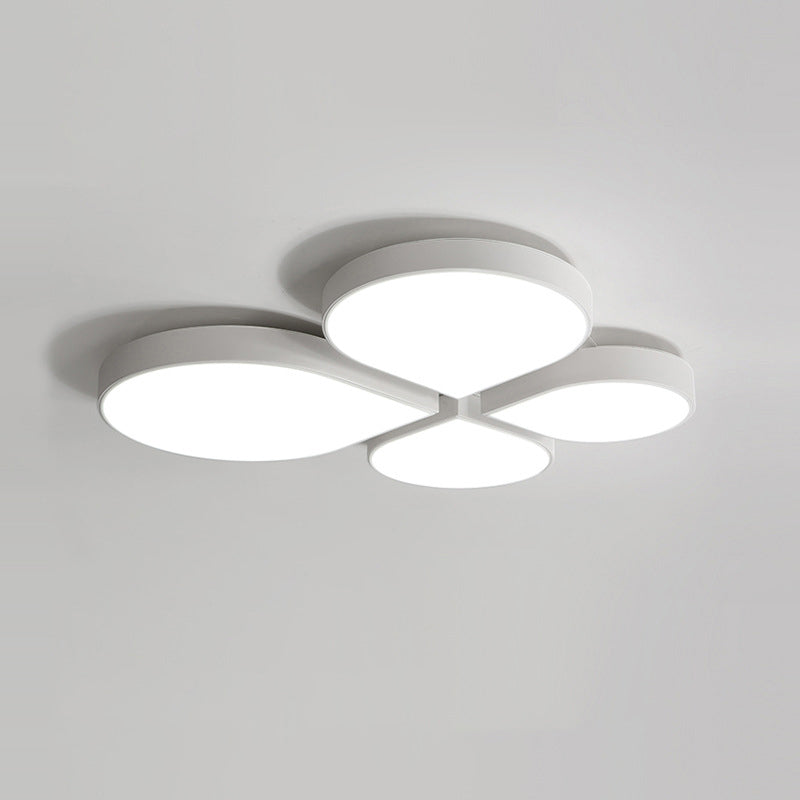 Nordic Style Led Ceiling Lamp - Clover Shaped Flush Mount Light Fixture White / Water Drop